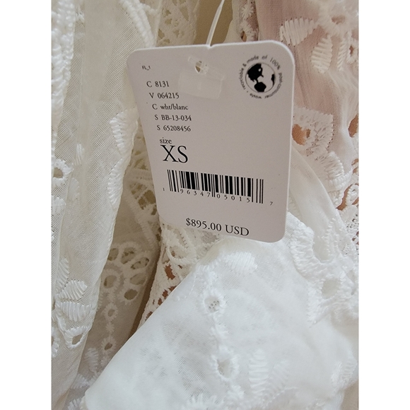 FREE PEOPLE / Bronx and Banco Adele Eyelet Lace Maxi Gown Size/XS - Picture 10 of 16